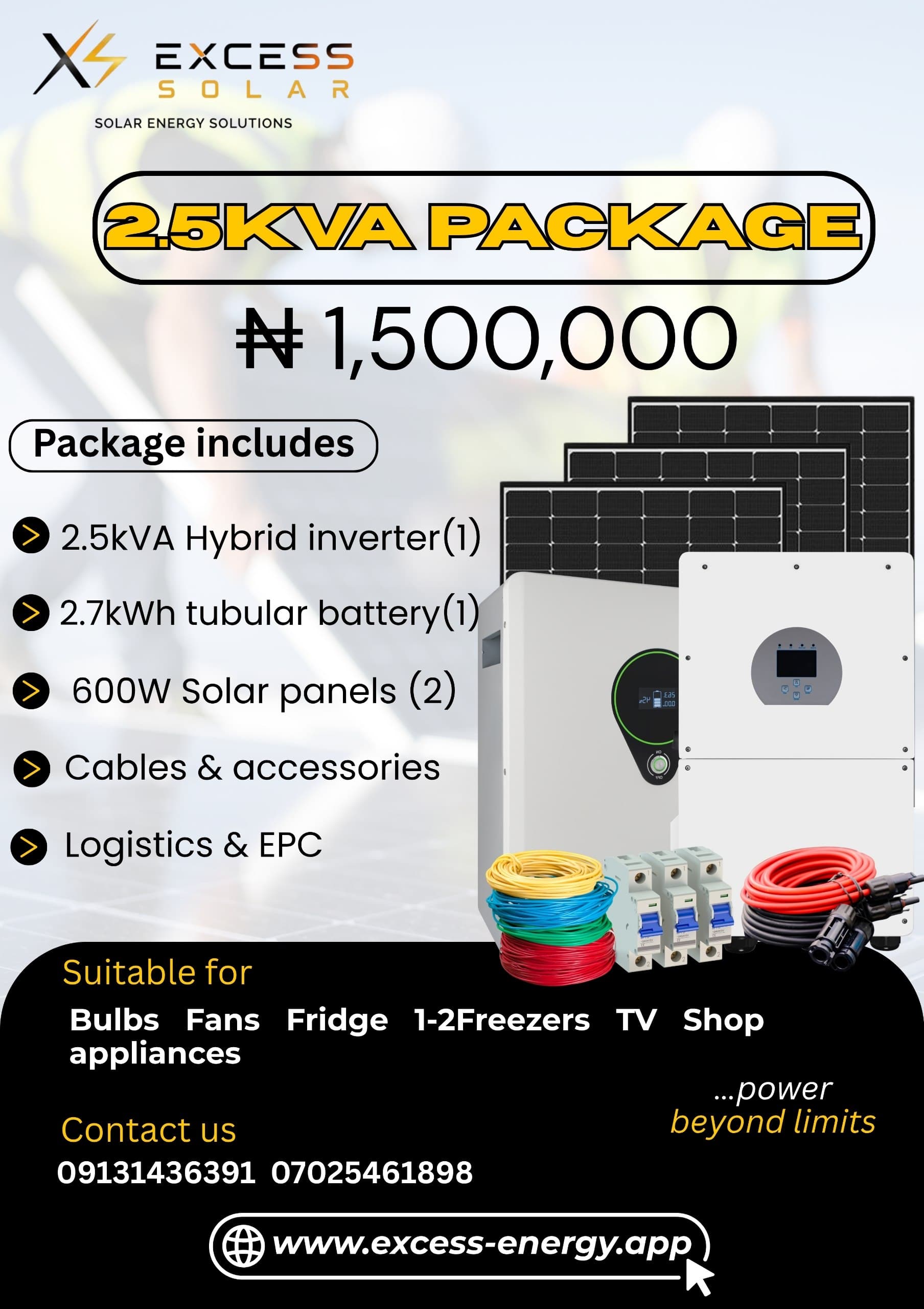 Excess Solar 2.5kVA package design