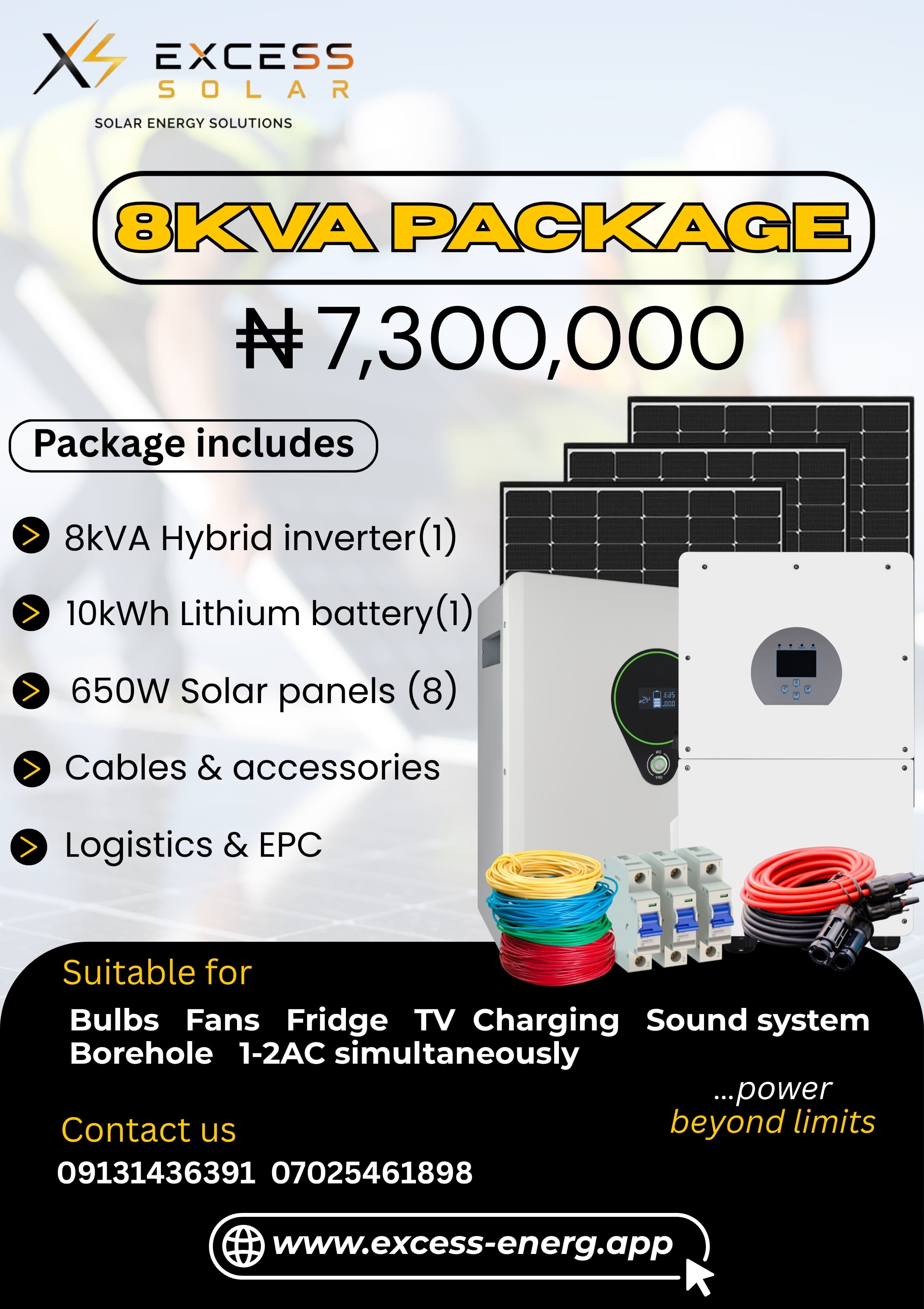Excess Solar 8kVA package design